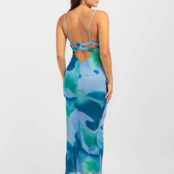 Ava And Ever Blue Patterned Maxi Dress - Picture 3 of 8